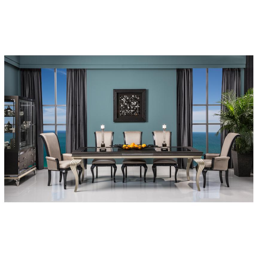 Hollywood S Black Extendable Dining Table El Dorado Furniture Hollywood S Black Extendable Dining Table Alternate Image 2 Of 10 Images