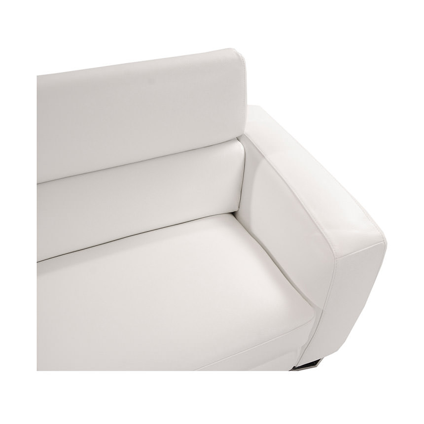 Sparta White Leather Sofa w/Left Chaise El Dorado Furniture