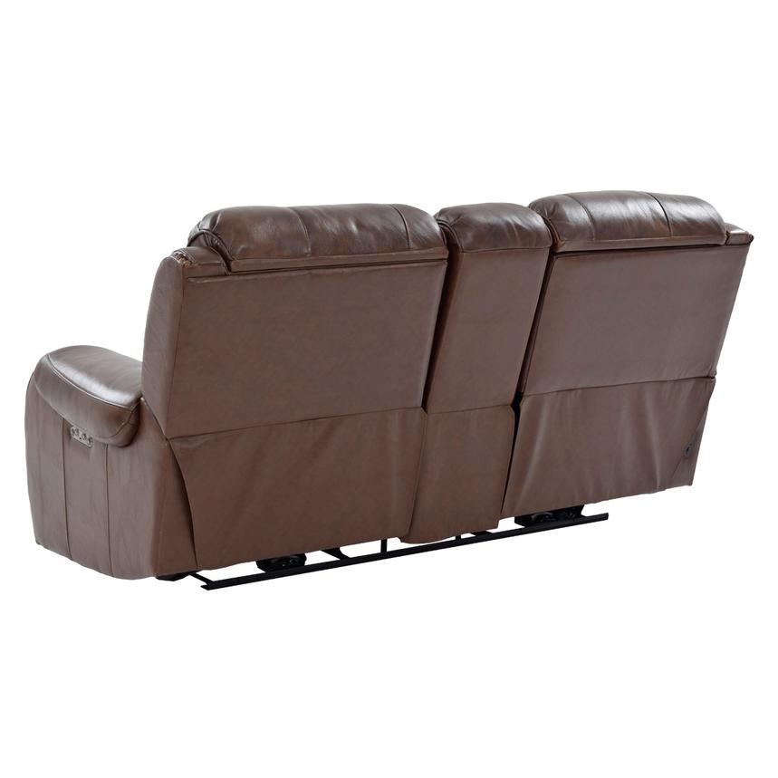 Durham Power Motion Leather Sofa w/Console El Dorado Furniture