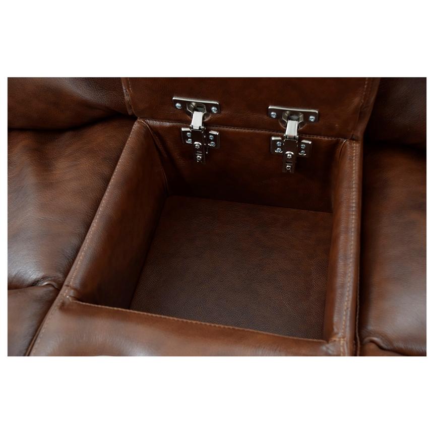 Durham Power Motion Leather Sofa w/Console El Dorado Furniture