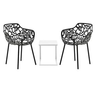 Outdoor Furniture Living El Dorado Mykonos Rosie Black 3 Piece Patio Set