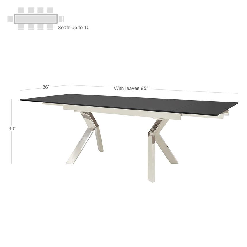 Lynne Black Extendable Dining Table El Dorado Furniture Lynne Black Extendable Dining Table Alternate Image 3 Of 8 Images