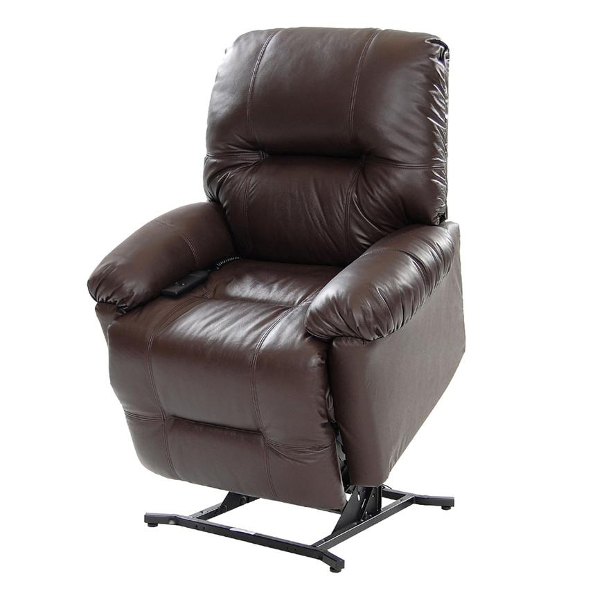 Brown Leather Power Lift Recliner El Dorado Furniture
