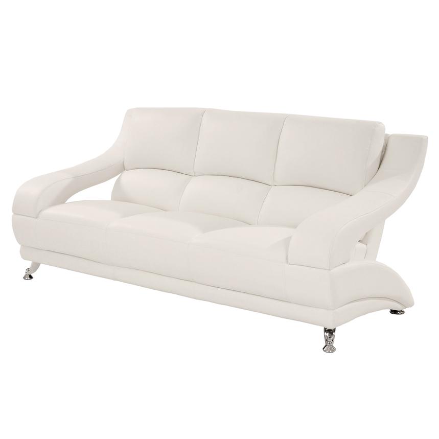 Jedda White Leather Sofa El Dorado Furniture