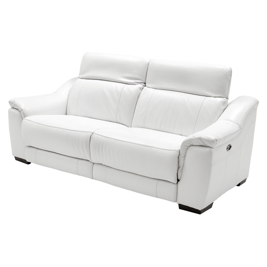 Davis White Leather Power Reclining Sofa | El Dorado Furniture