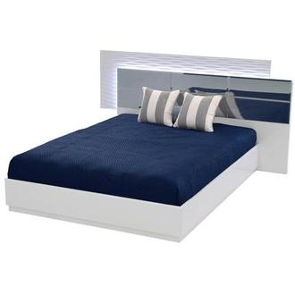 Manhattan White Mirrored King Platform Bed