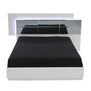 Manhattan White Mirrored Queen Platform Bed  alternate image, 3 of 4 images.