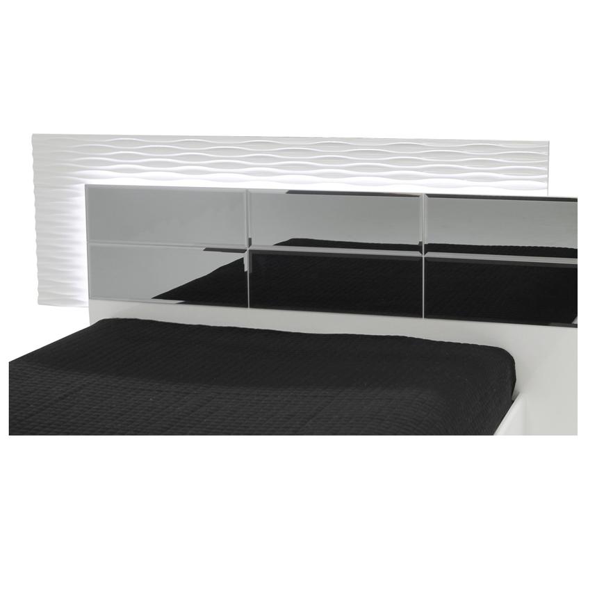 Manhattan White Mirrored Queen Platform Bed  alternate image, 4 of 4 images.