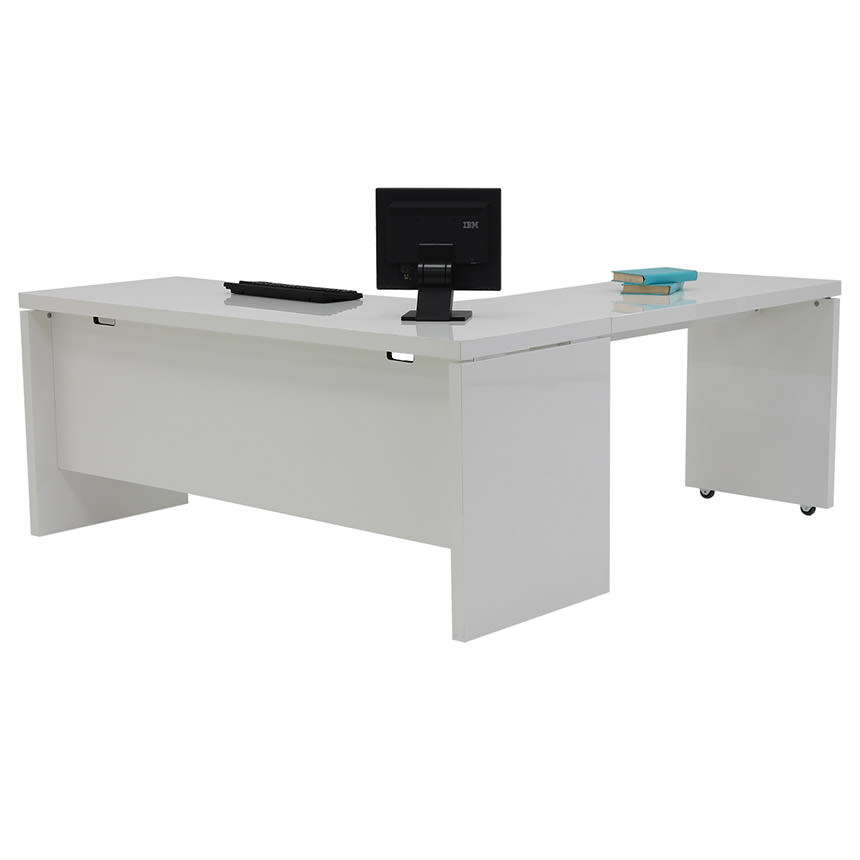 Sedona White L Shaped Desk El Dorado Furniture Large l shaped office desks are perfect for any reception area or executive office. sedona white l shaped desk