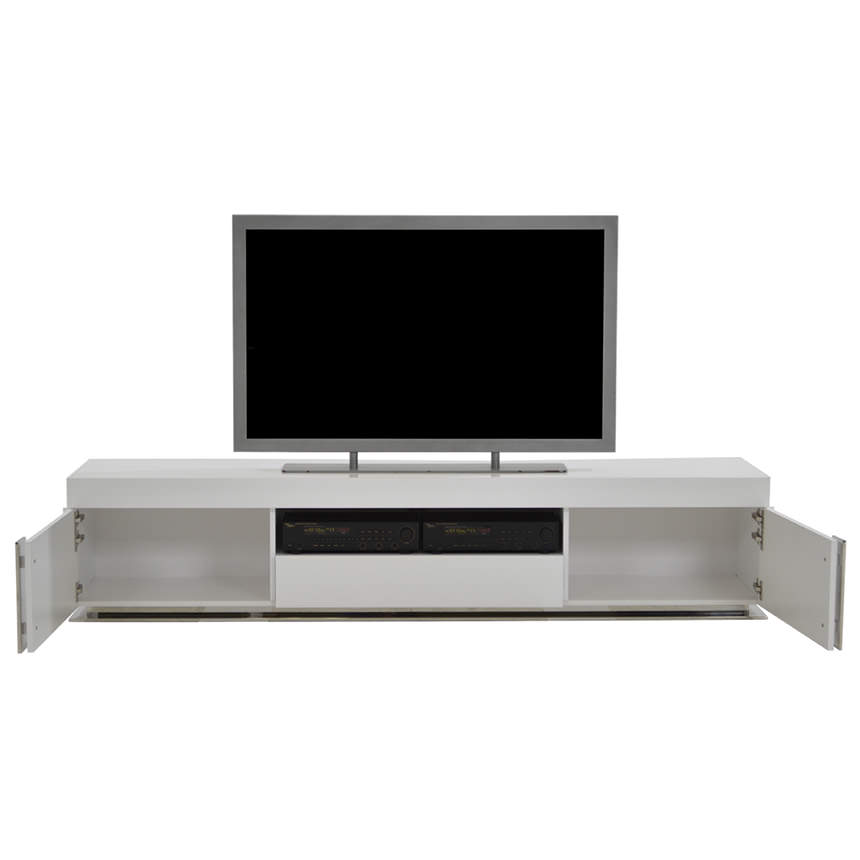 Grand Night White Gloss TV Stand  alternate image, 2 of 5 images.