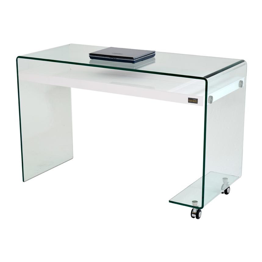 Mirage Clear Desk w/Casters  main image, 1 of 6 images.