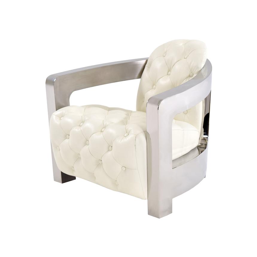 Aviator White Tufted Leather Accent Chair El Dorado Furniture