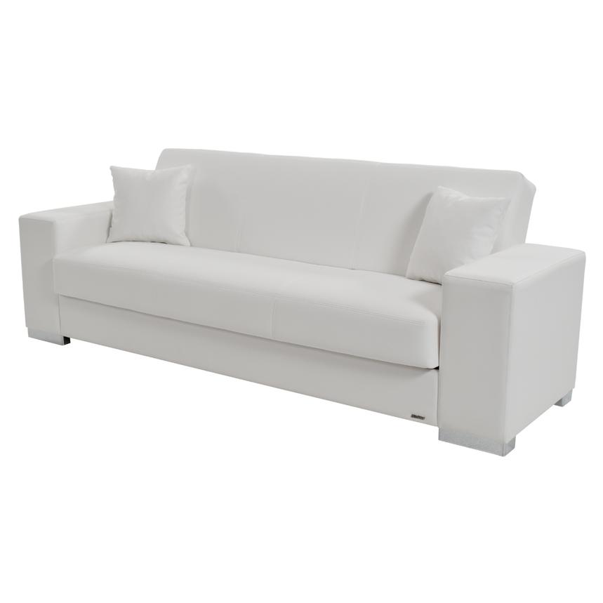 white futon sofa