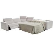 Bay Harbor Light Gray 4PC Leather Power Reclining Sectional w/Right Sleeper  alternate image, 2 of 8 images.