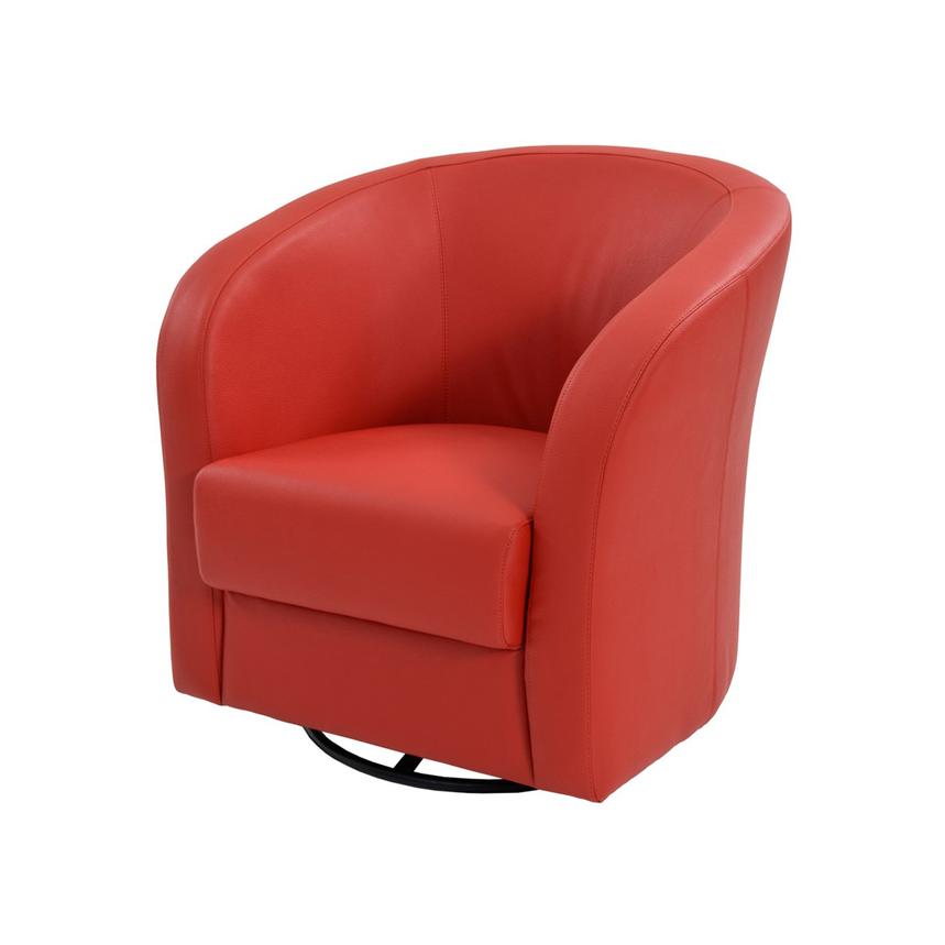 Delia Red Swivel Accent Chair  main image, 1 of 6 images.