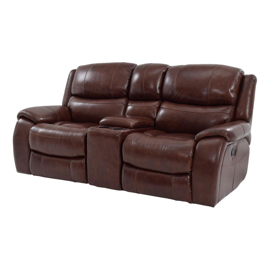 Abilene Recliner Leather Sofa W Console El Dorado Furniture