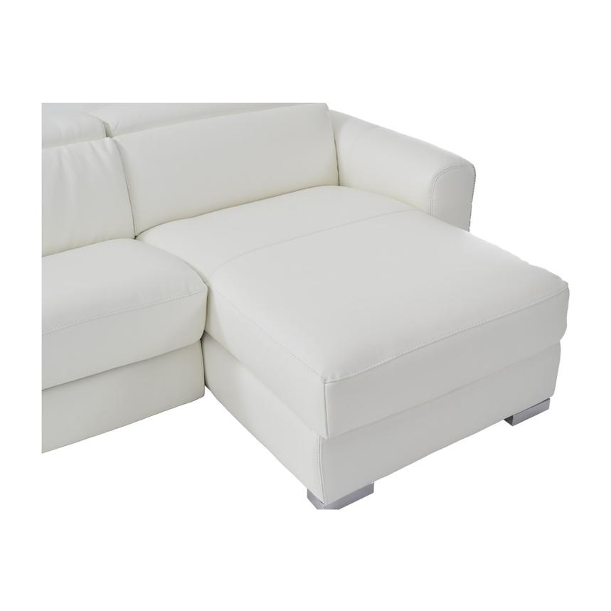 Bay Harbor White Leather Sleeper w/Right Chaise  alternate image, 8 of 11 images.