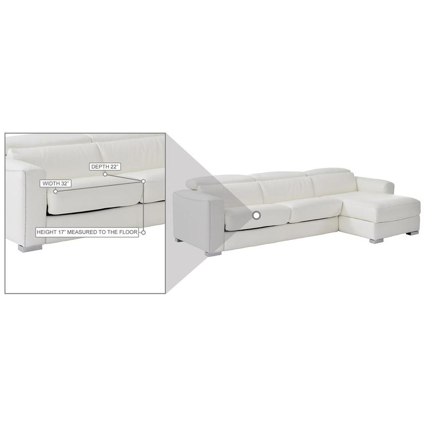 Bay Harbor White Leather Sleeper w/Right Chaise alternate image, 10 of 11 images.