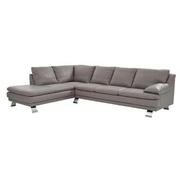 Rio Light Gray Leather Corner Sofa w/Left Chaise  main image, 1 of 8 images.