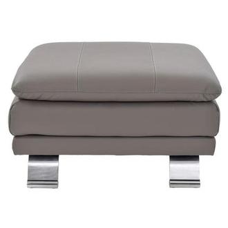 Rio Light Gray Leather Ottoman
