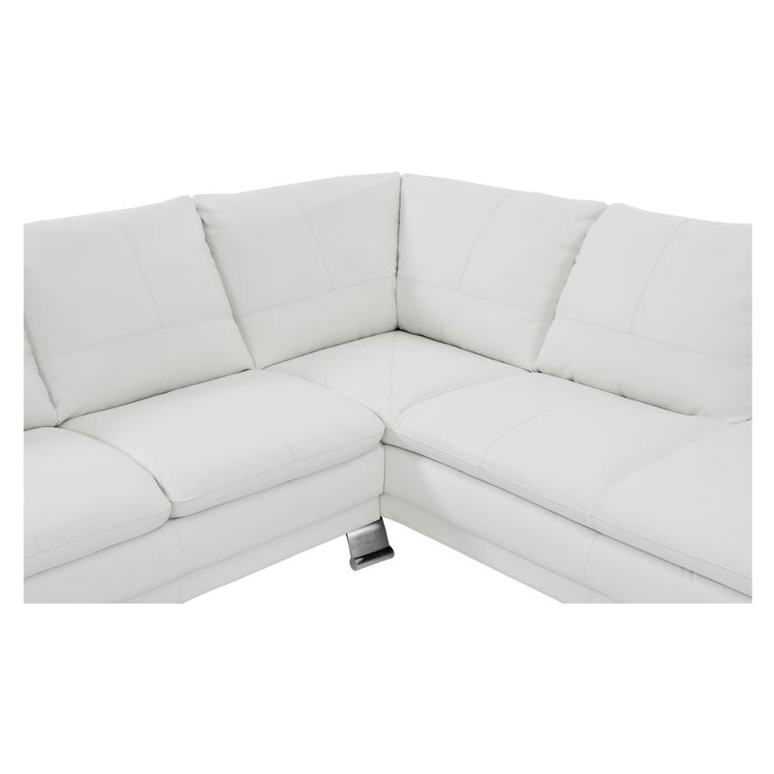 Rio White Leather Corner Sofa w/Right Chaise  alternate image, 4 of 9 images.