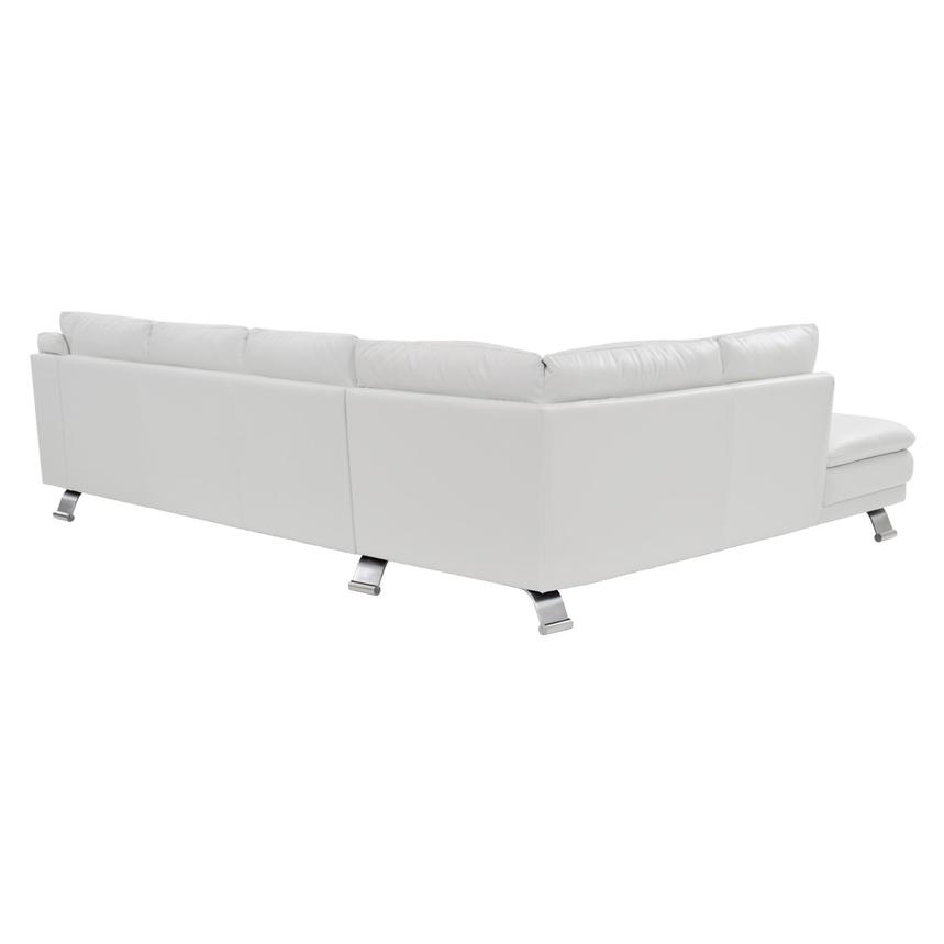 Rio White Leather Corner Sofa w/Left Chaise  alternate image, 2 of 8 images.