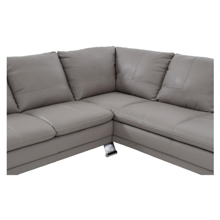Rio Light Gray Leather Corner Sofa w/Right Chaise El Dorado Furniture