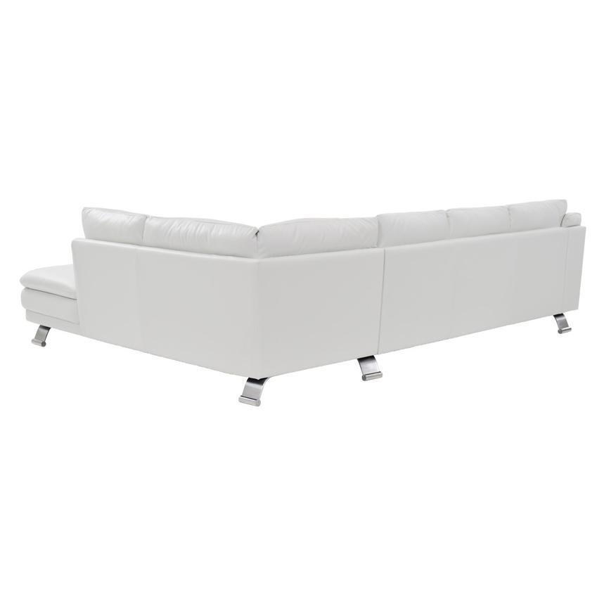 Rio White Leather Corner Sofa w/Right Chaise  alternate image, 2 of 8 images.
