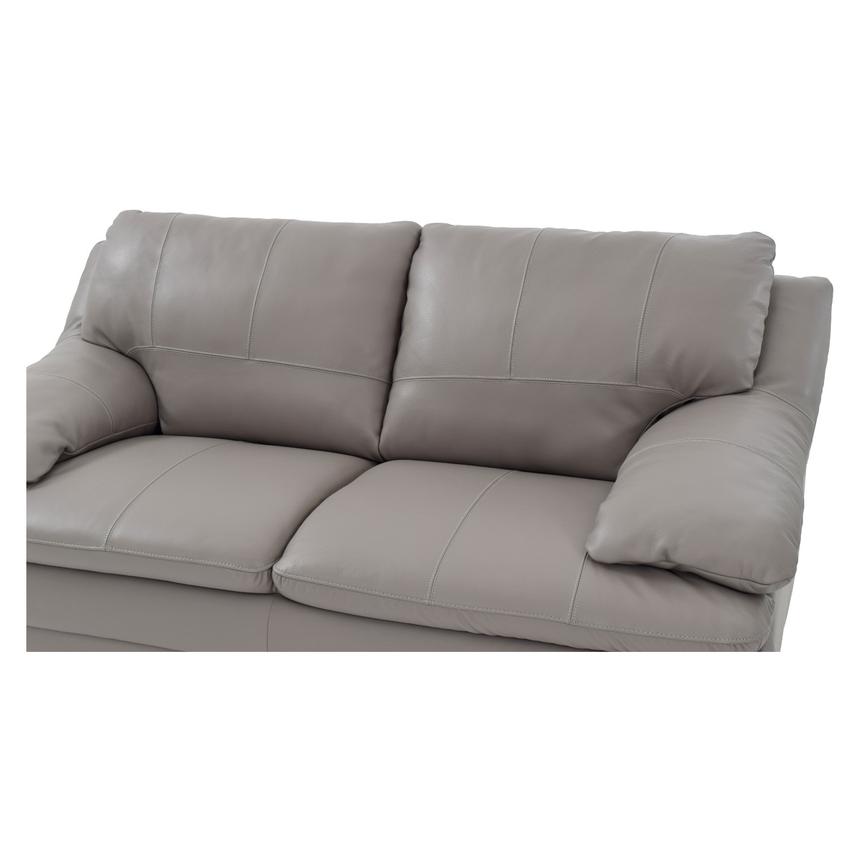 Rio Light Gray Leather Loveseat  alternate image, 5 of 8 images.