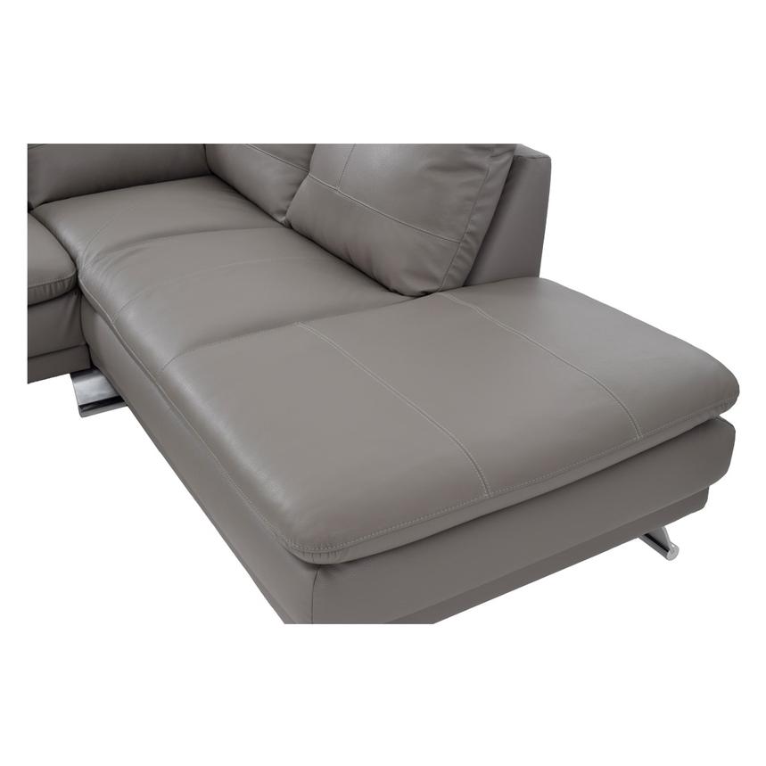 Rio Light Gray Leather Corner Sofa w/Right Chaise El Dorado Furniture