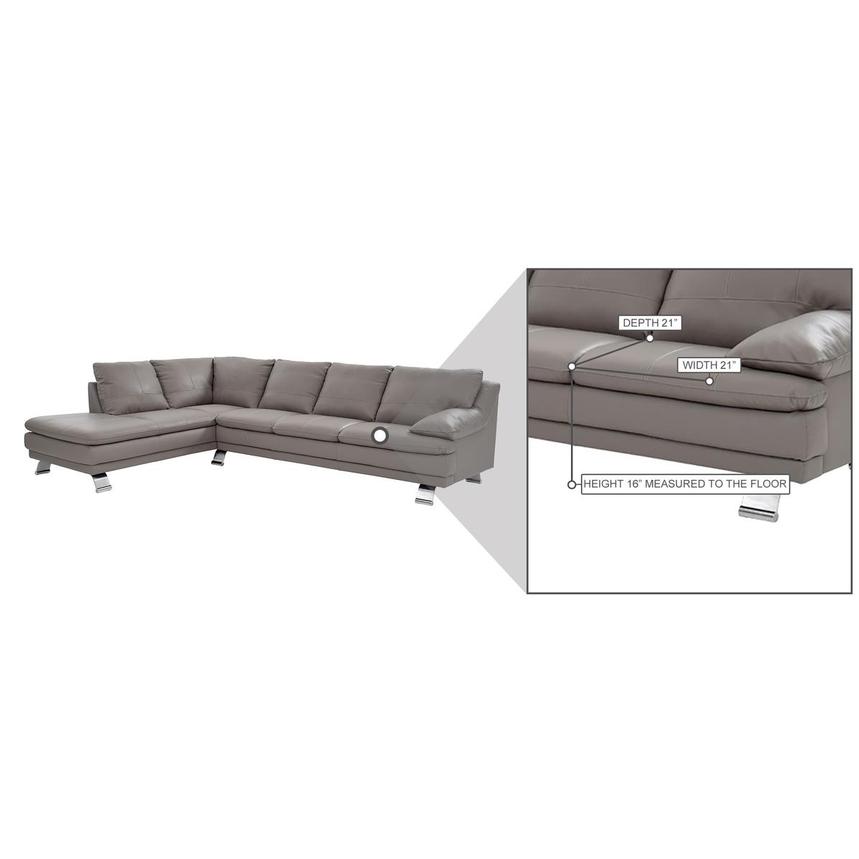 Rio Light Gray Leather Corner Sofa W, How To Measure Corner Sofa