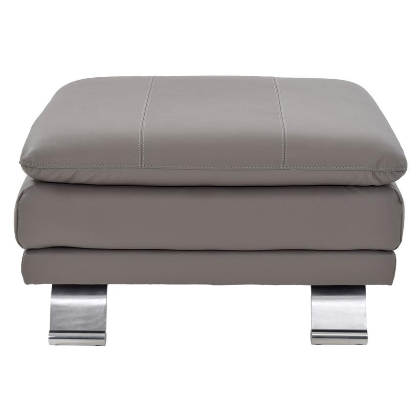 Rio Light Gray Leather Ottoman El Dorado Furniture