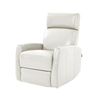 Lucca White Leather Power Recliner