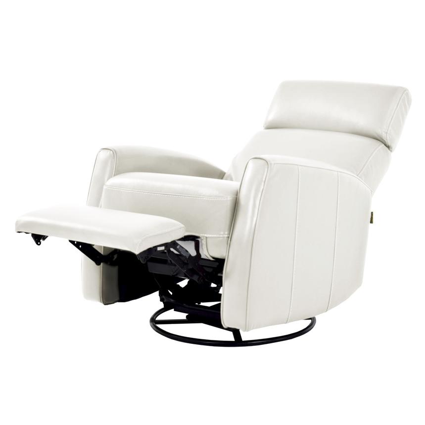 Lucca White Leather Power Recliner  alternate image, 2 of 9 images.