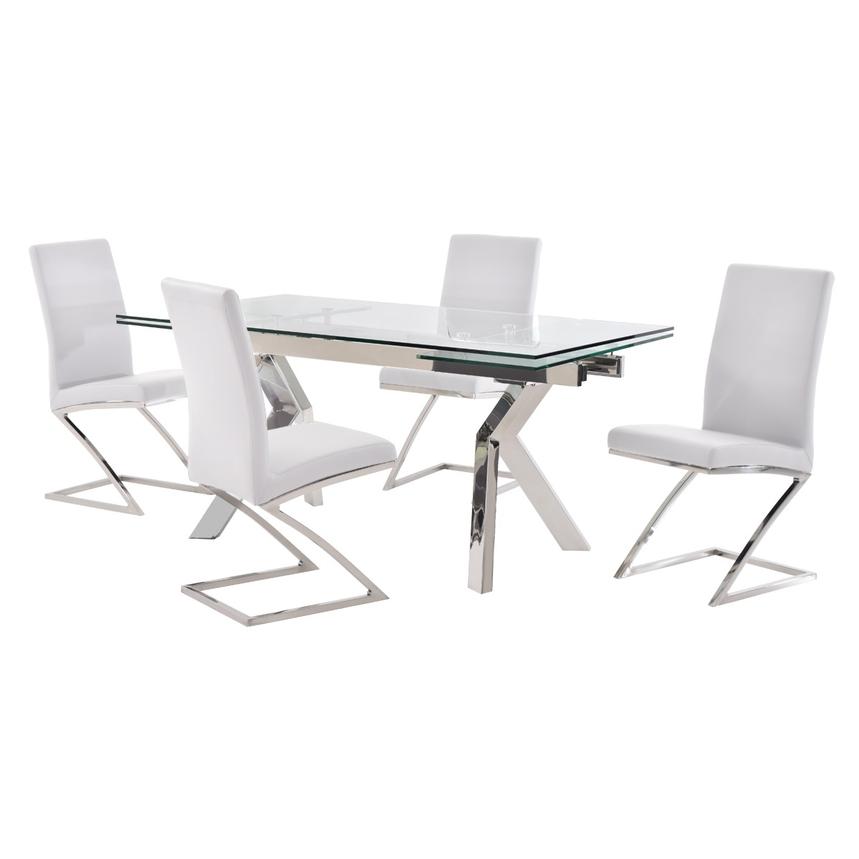 Lynne Clear Jade White 5 Piece Formal Dining Set El Dorado Furniture Jade White 5 Piece Formal Dining Set