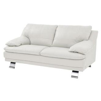 Rio White Leather Loveseat