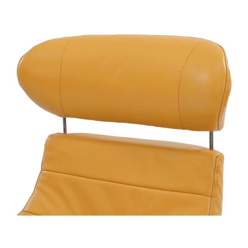 Enzo Yellow Leather Swivel Chair  alternate image, 6 of 10 images.