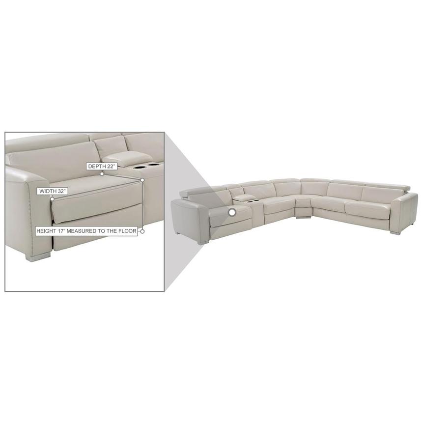 Bay Harbor Light Gray 5PC Leather Power Reclining Sectional w/Right Sleeper  alternate image, 9 of 9 images.