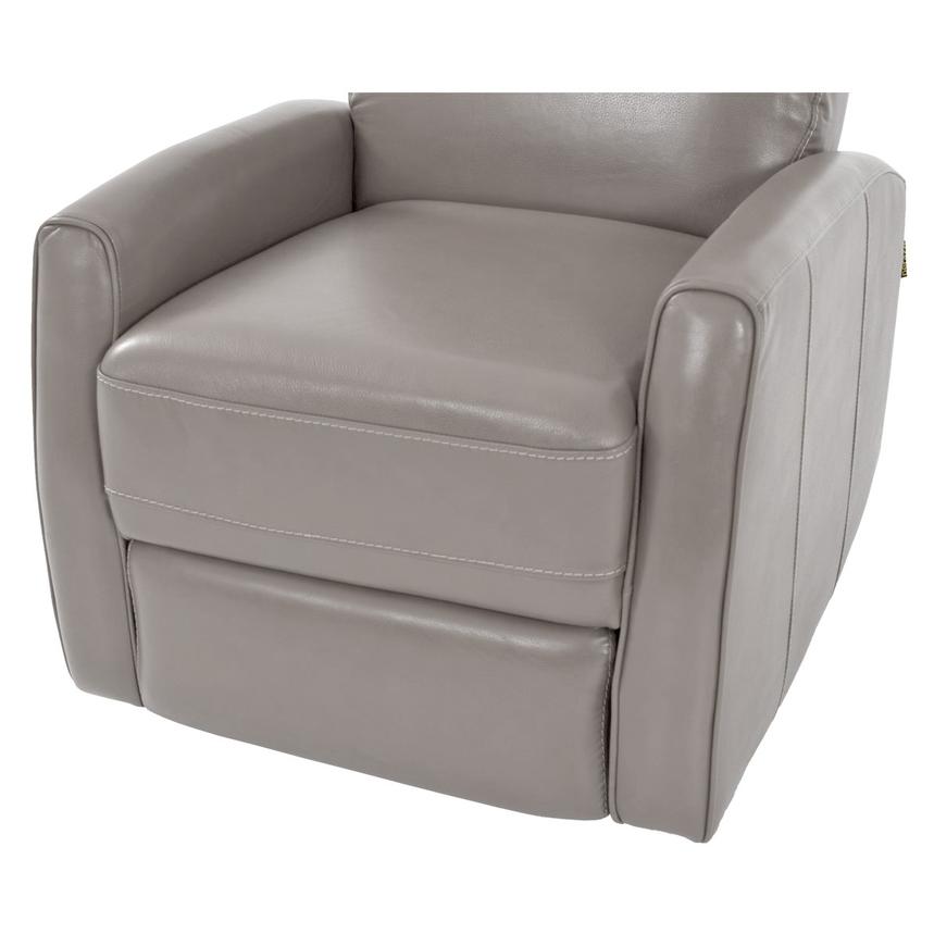 Lucca Gray Leather Power Swivel Glider Recliner  alternate image, 7 of 9 images.