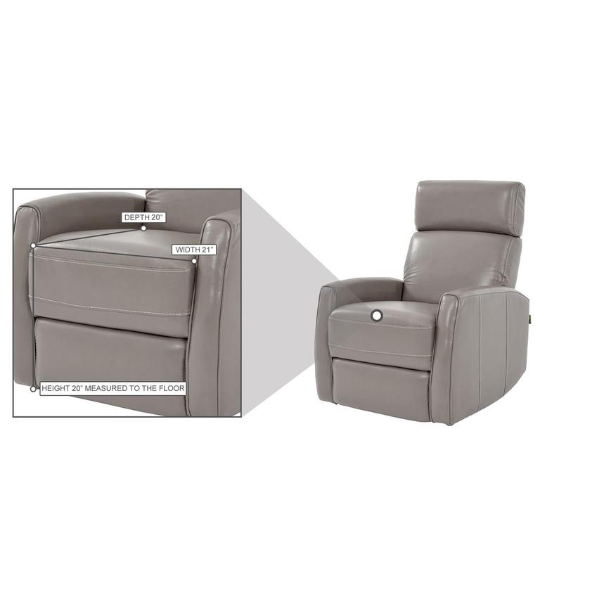 Lucca Gray Leather Power Recliner El, Gray Leather Recliner Chair