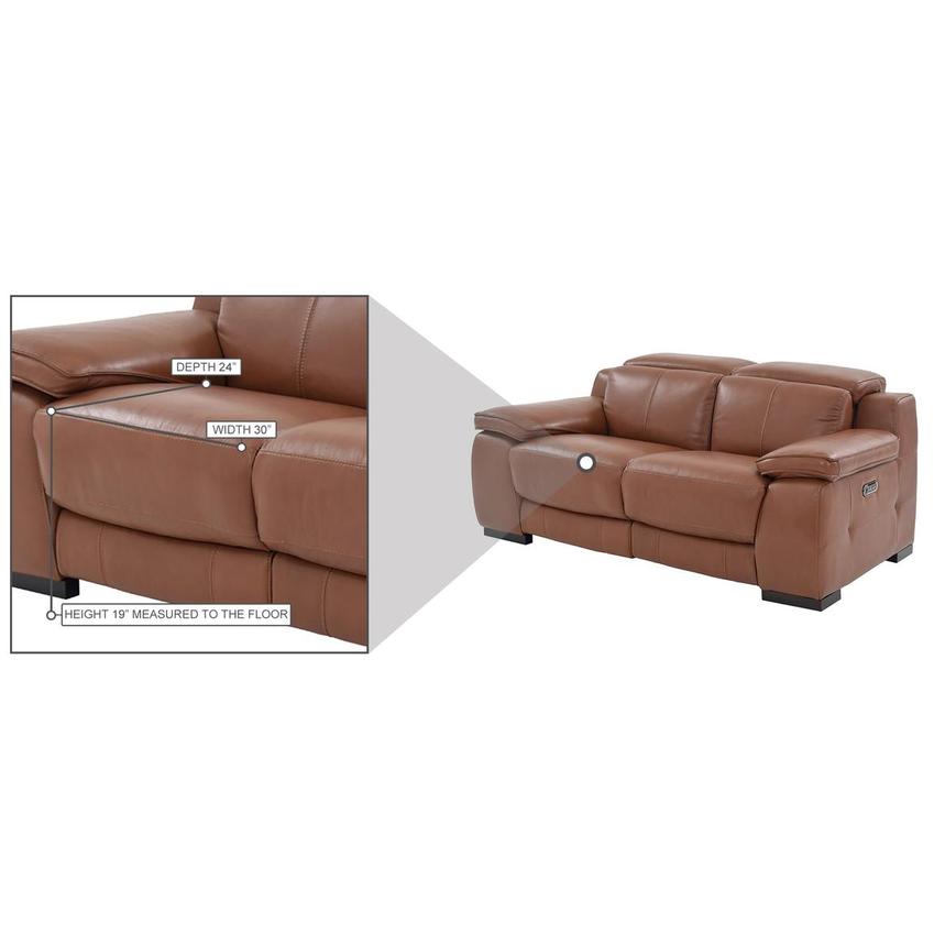 Gian Marco Tan Leather Power Reclining Loveseat  alternate image, 10 of 10 images.