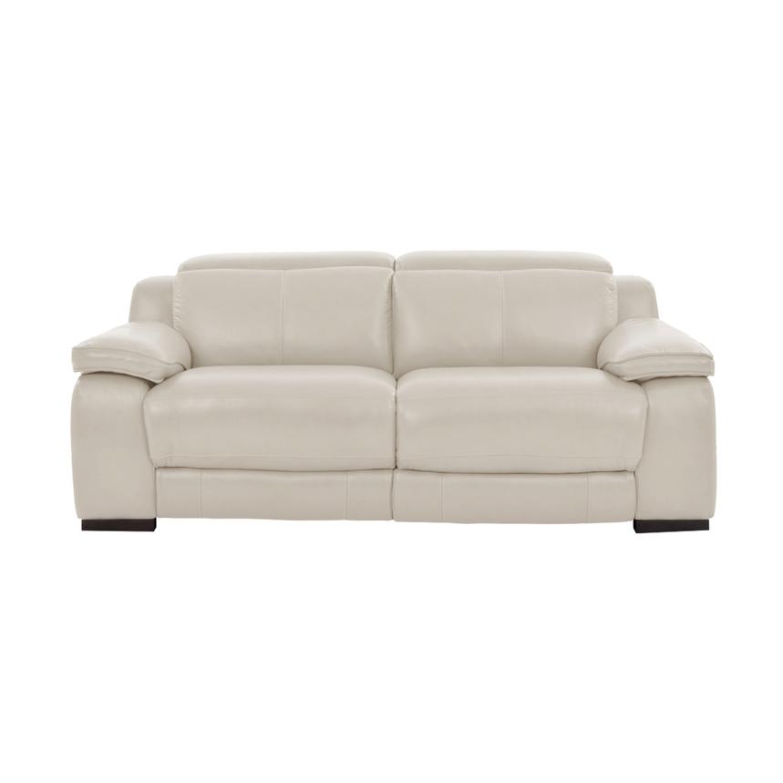 Gian Marco Light Gray Leather Power Reclining Loveseat  alternate image, 4 of 10 images.