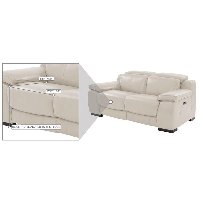 Gian Marco Light Gray Leather Power Reclining Loveseat  alternate image, 10 of 10 images.