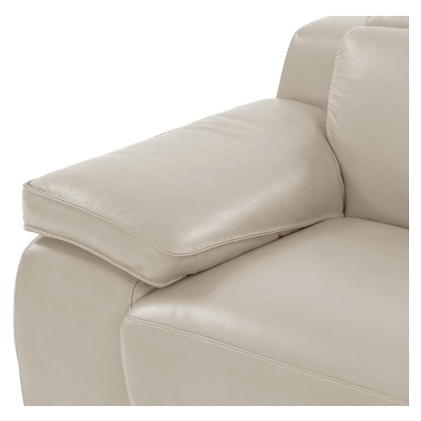 Gian Marco Light Gray Leather Power Recliner  alternate image, 5 of 9 images.