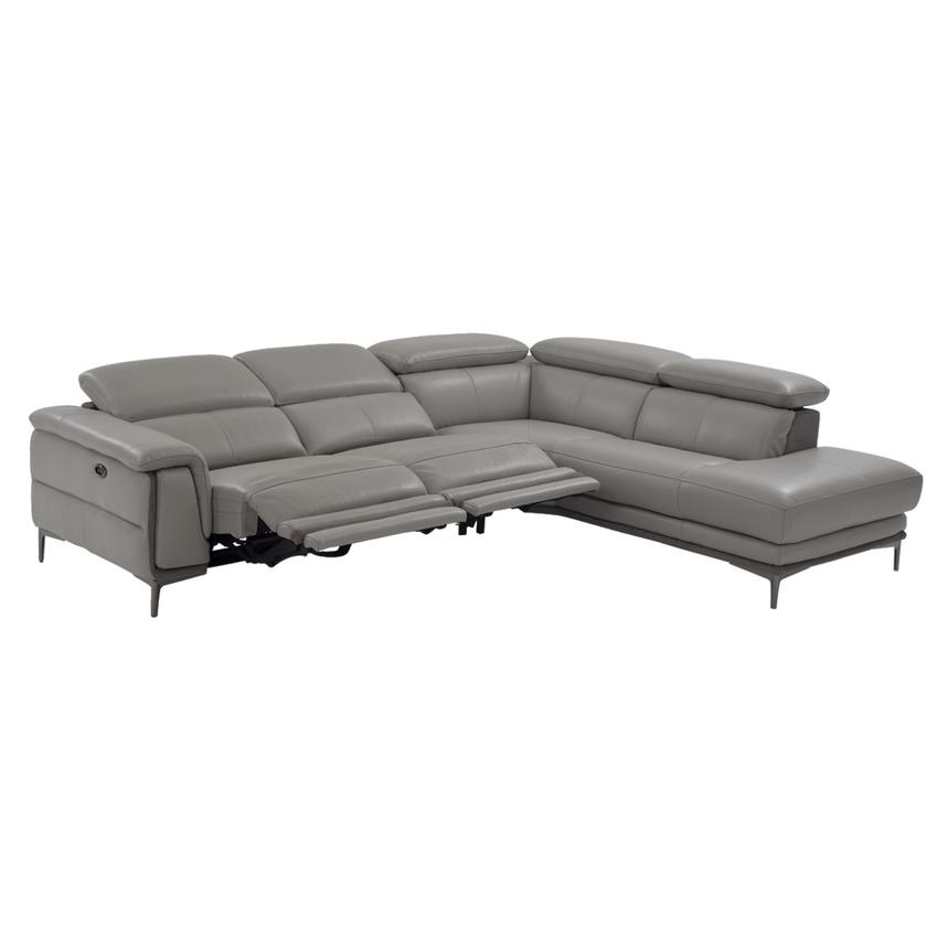 Richardson Leather Power Reclining Sofa w/Right Chaise  alternate image, 4 of 12 images.