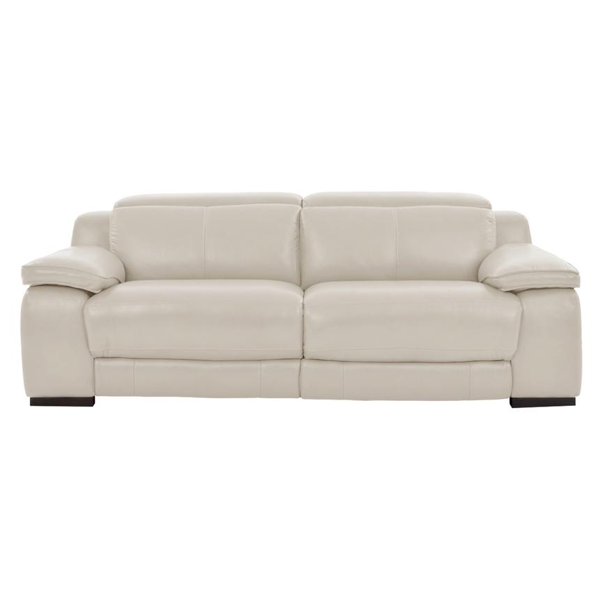 Gian Marco Light Gray Leather Power Reclining Sofa alternate image, 3 of 9 images.