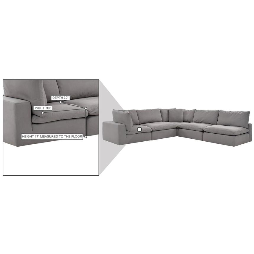 Nube Gray Corner Sofa with 5PCS/3 Armless Chairs  alternate image, 10 of 10 images.