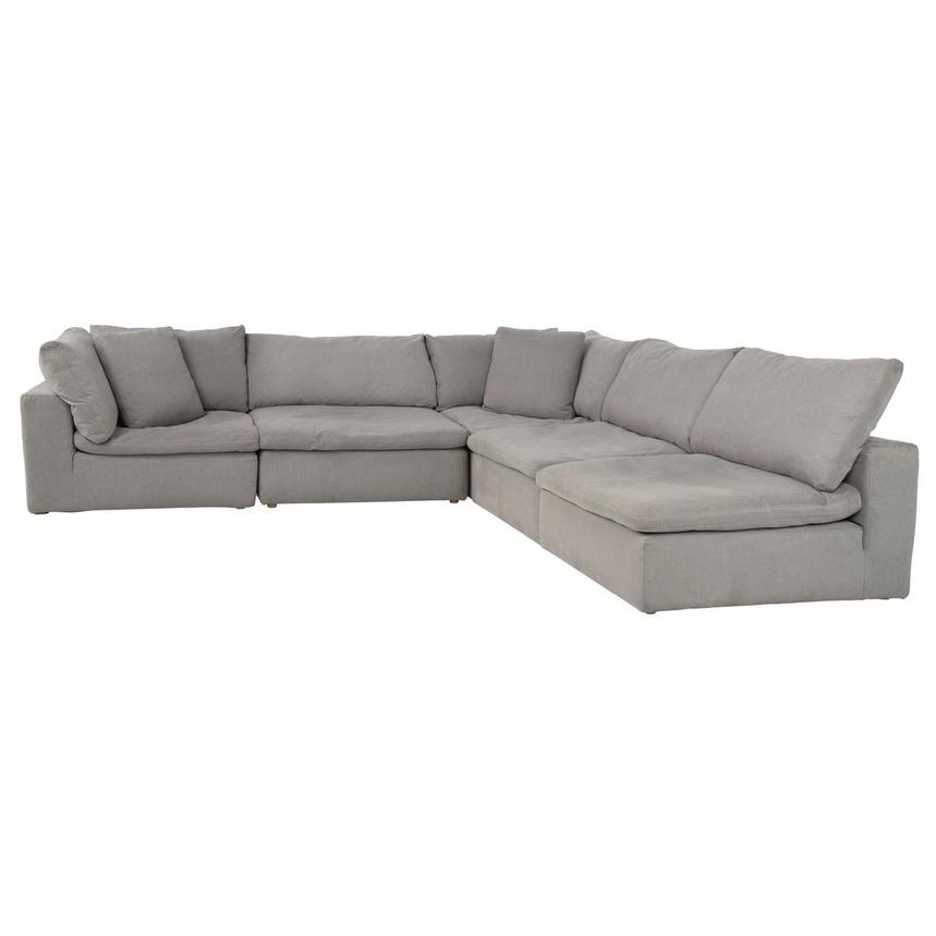 Nube Gray Corner Sofa with 5PCS/3 Armless Chairs  alternate image, 2 of 9 images.