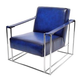 Aviator Blue Leather Accent Chair | El Dorado Furniture