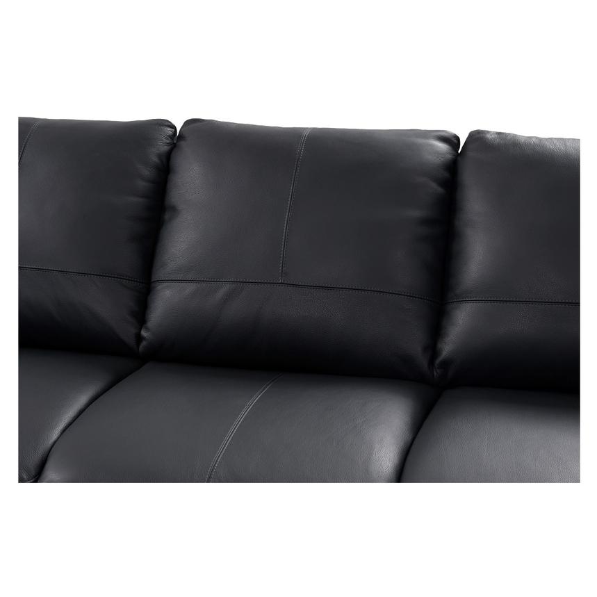 Rio Dark Gray Leather Corner Sofa w/Left Chaise  alternate image, 3 of 8 images.